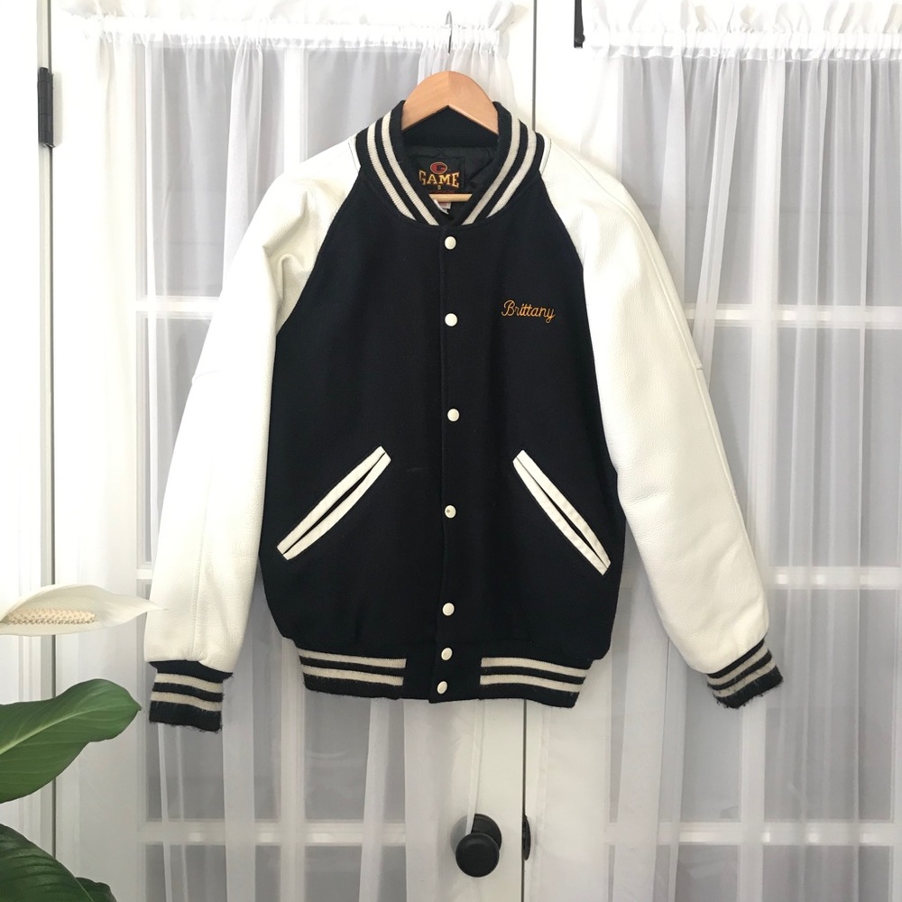 2000’s Varsity Cheerleading Leather & Wool Jacket Y2K